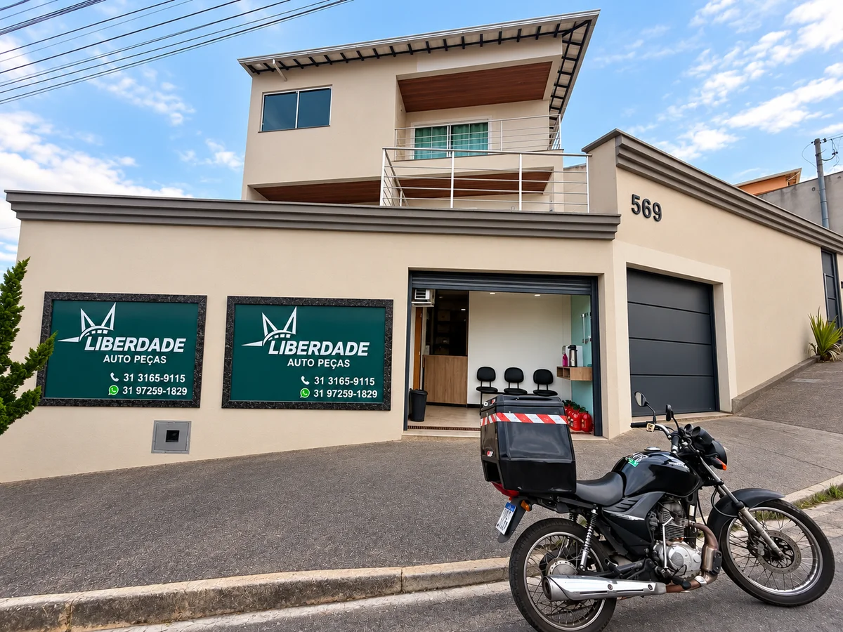 Fachada da Liberdade Auto Peças no estudo de presença digital